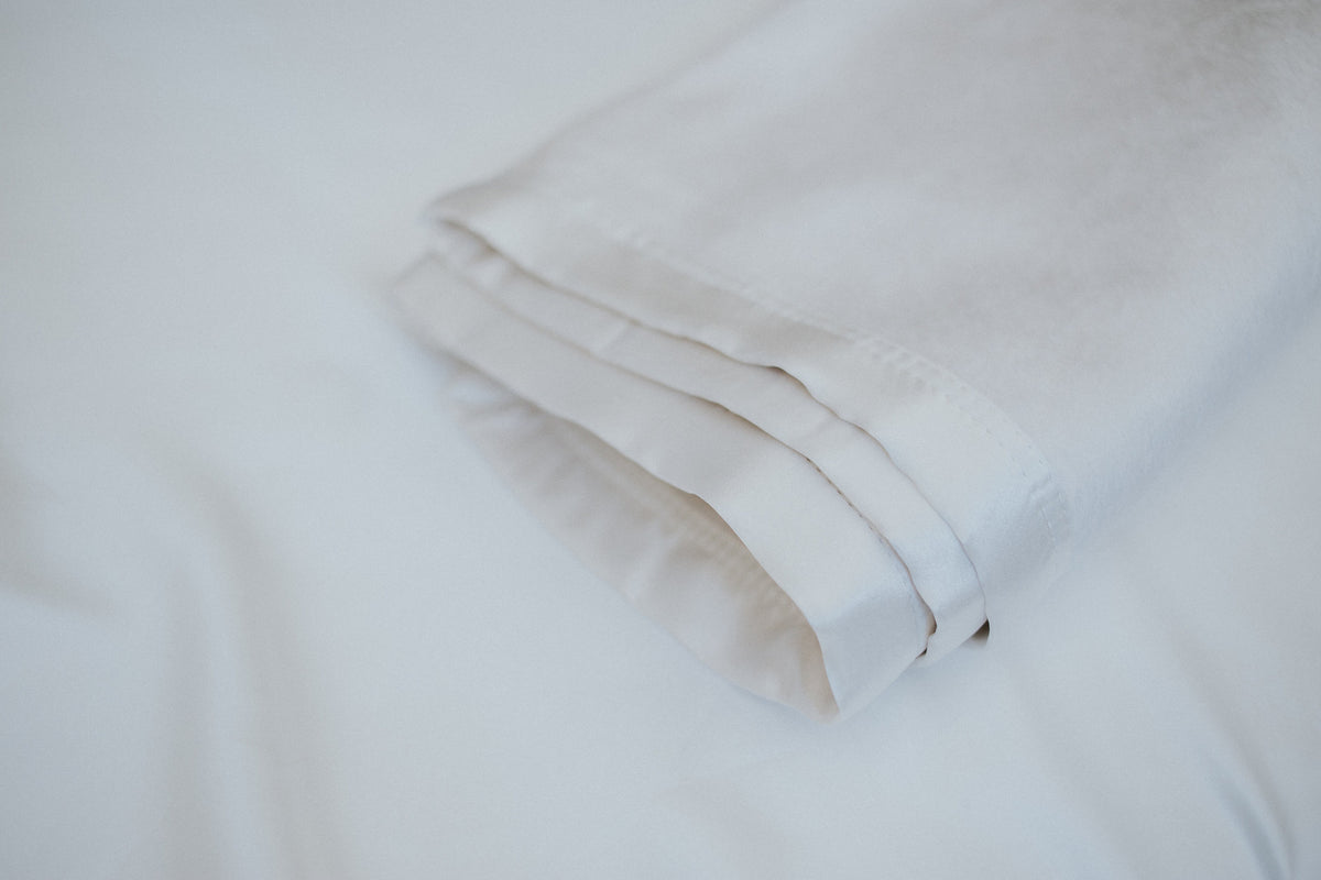 Natural white silk baby blanket